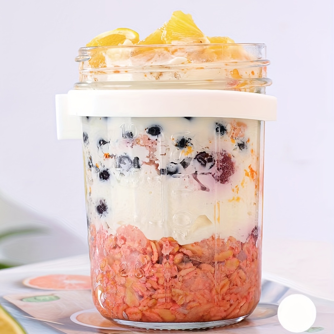 Glass Overnight Oats Jars With Lids And Spoons Perfect For - Temu