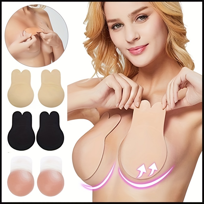 Women Girls Push Up Sticky Breast Self-Adhesive Strapless Silicone