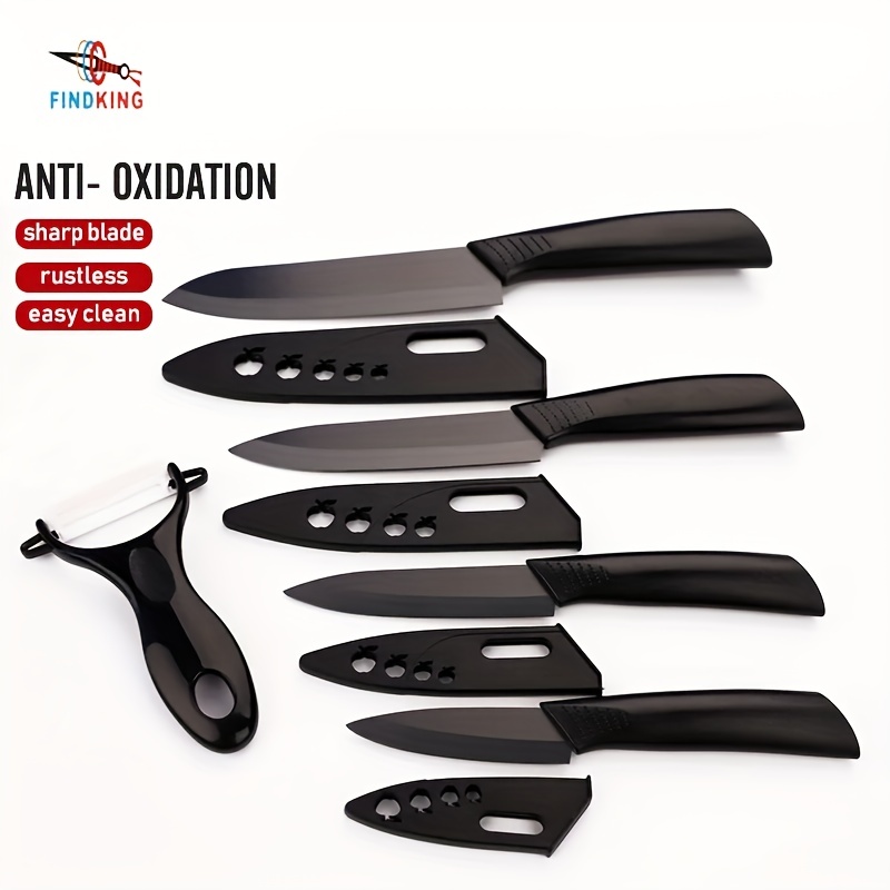 Good Cooking Ceramic Knife Set w/ Stand - 5 pc Set with 4