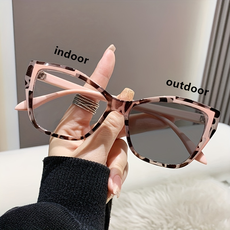 

Outdoor Sunglasses For Women Ladies Cat Eye Clear Lens Glasses Trendy Color Block Shades