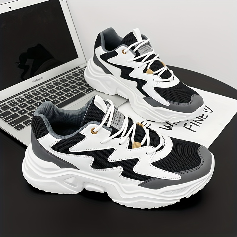 

Men's Casual Sneakers, Breathable Lace-up Sneakers With Good Traction For Outdoor Walking Running