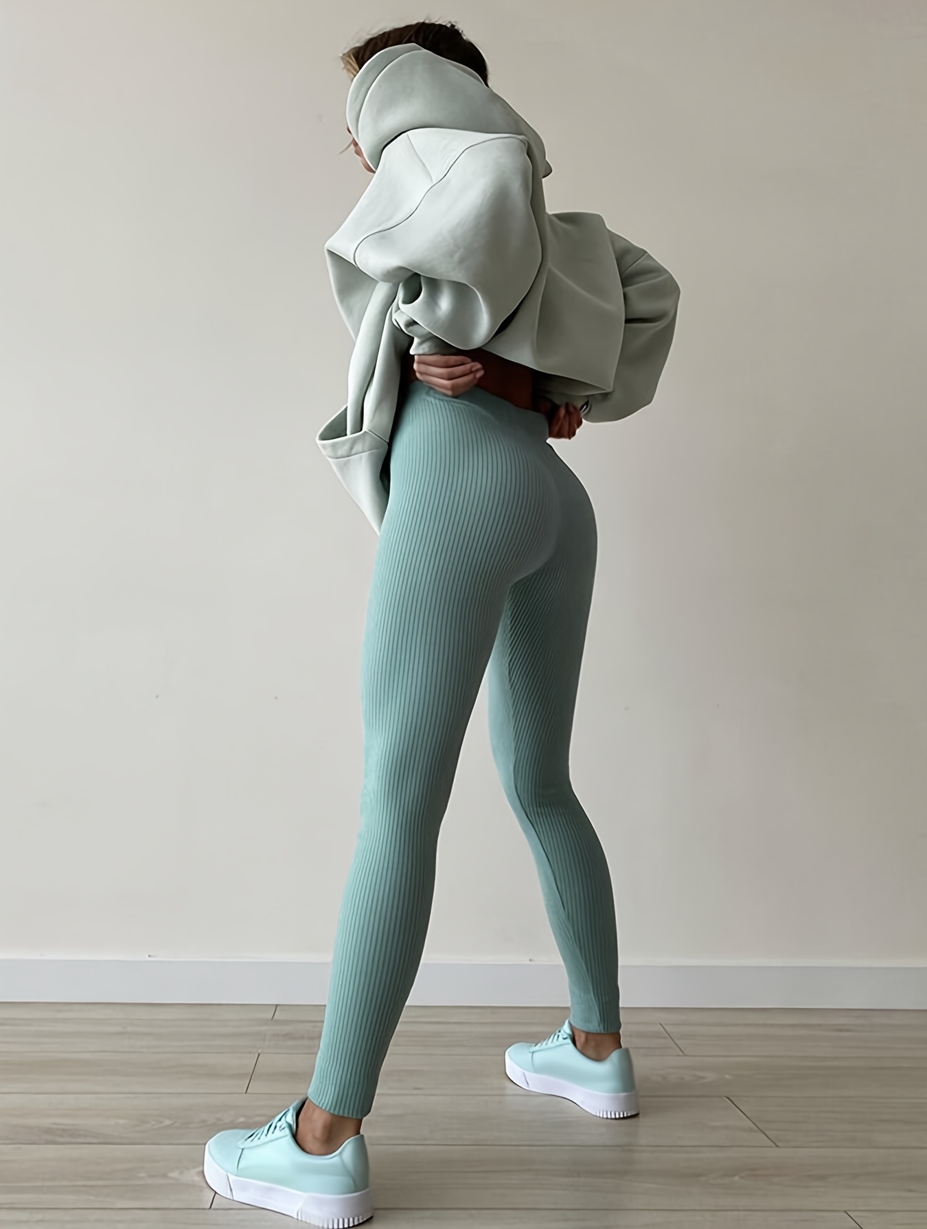 Sexy Solid Simple Leggings Casual High Waist Elastic Fashion - Temu Canada