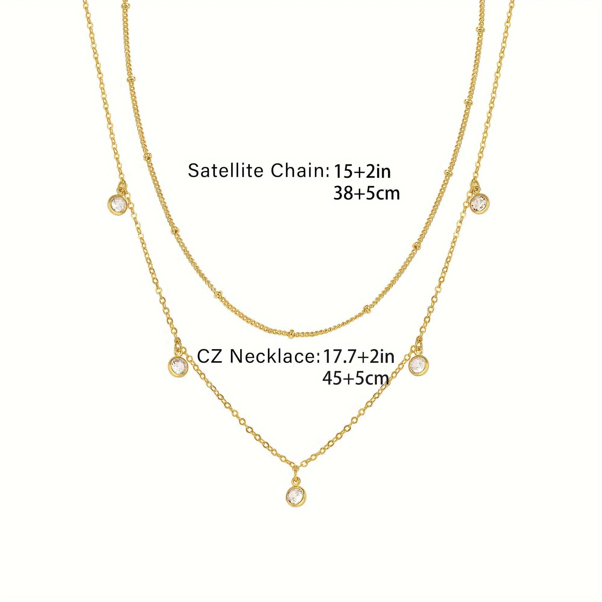 Stainless Steel with 18K Gold Plated Dainty Layering Necklaces for Women with Waterdrop Charms Pendant,Temu