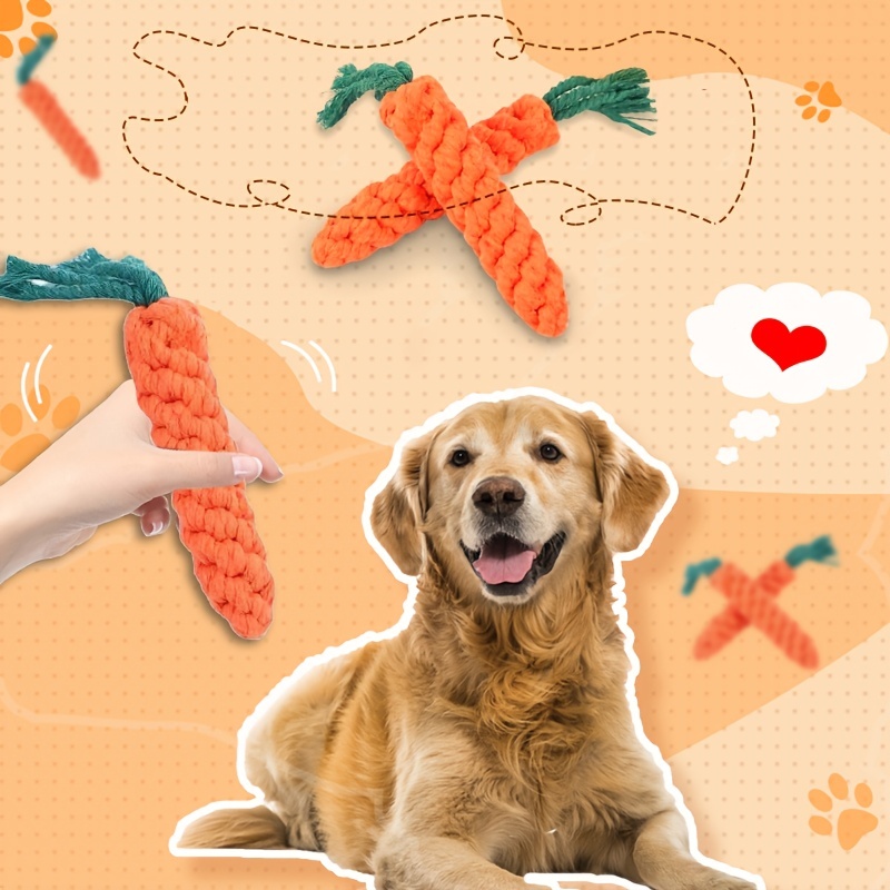 Pet Knot Toy For Dog Cat Carrot Shape Dog Chew Toys Cotton - Temu