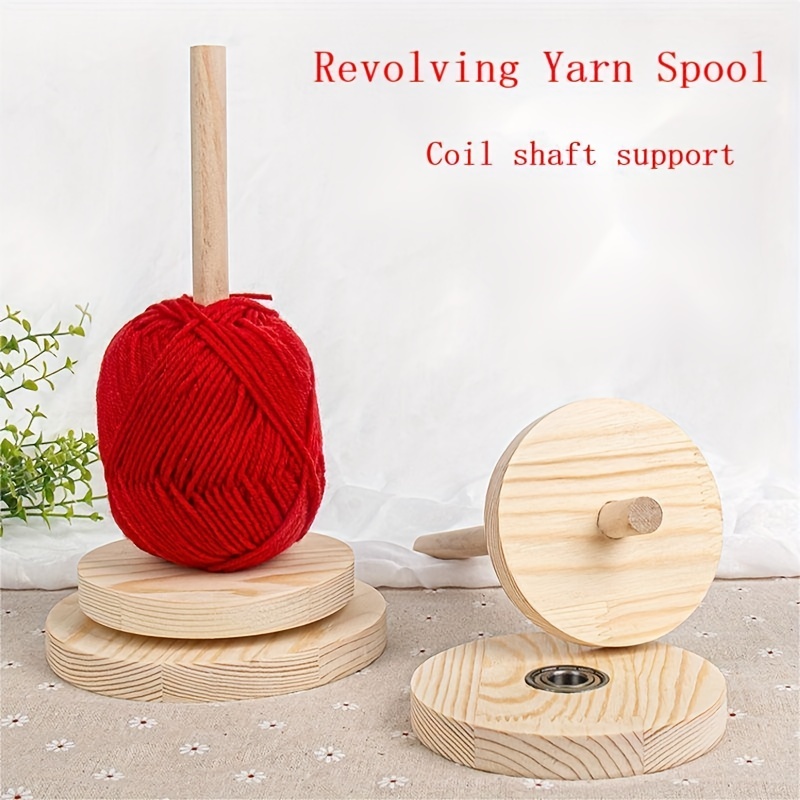 Wooden Yarn Holder Set Handmade Yarn Spinner Wool Cord Organizer