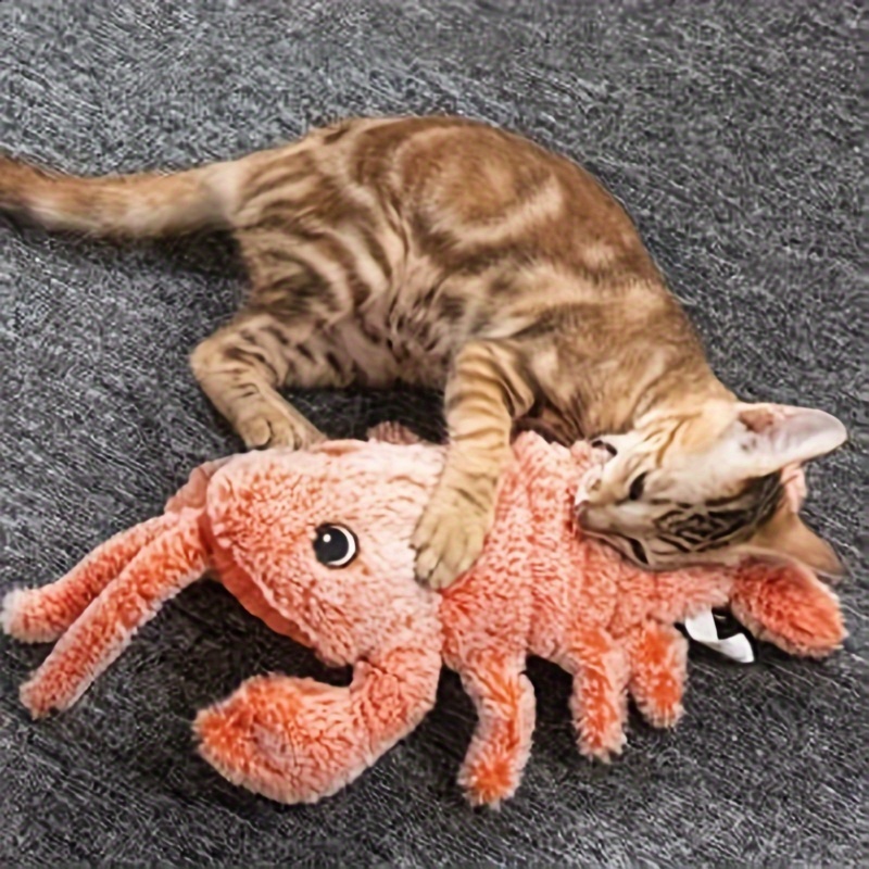 Electric Jumping Cat Toy Shrimp Moving Simulation Lobster Electronic Plush  Toys for Pet Dog Cat Children Stuffed Animal Toy