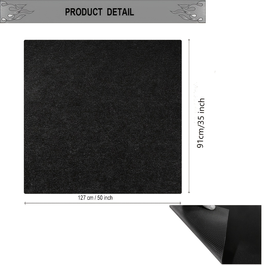 Fireproof Grill Pad 91 44 X 127 0cm Dual Sided Mat for BBQ