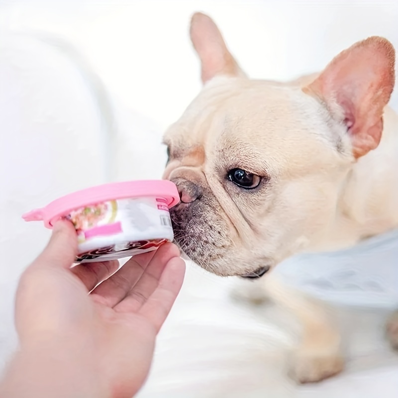 1pc Random Color Silicone Pet Food Can Cover, Moisture Proof Easy To Clean Round Dog Food Can Lid