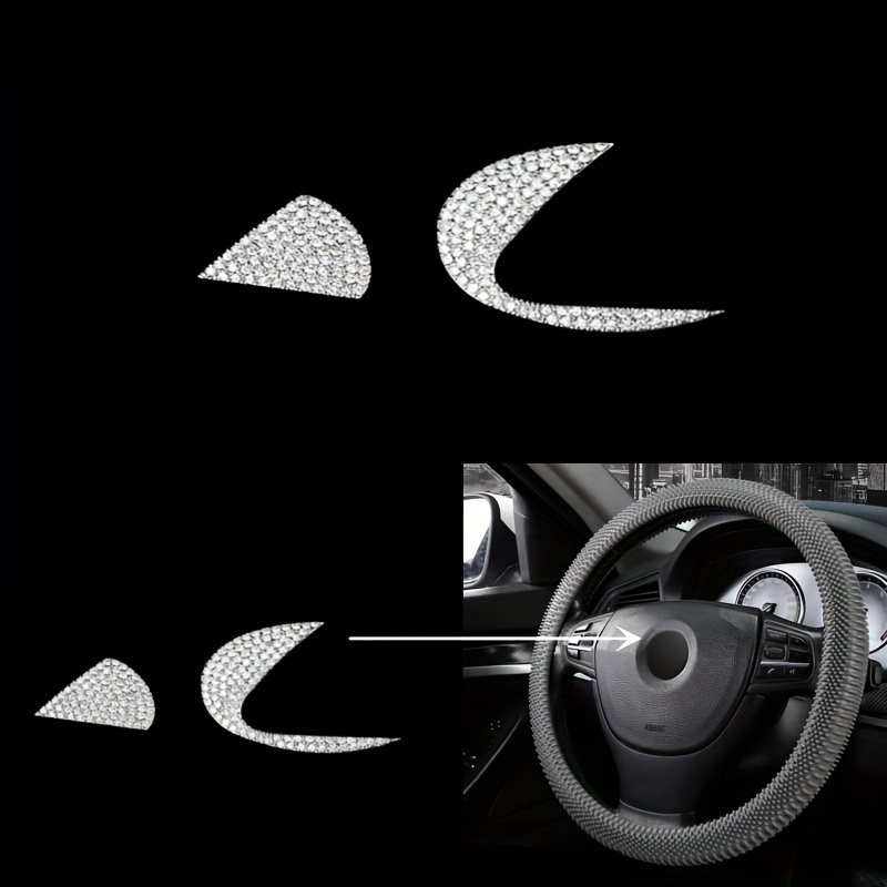 Autocollant Diamant de Logo de Volant, Accessoires décoratifs pour Volant  de Voiture Autocollant de Volant en Cristal Bricolage Compatible avec Lexus