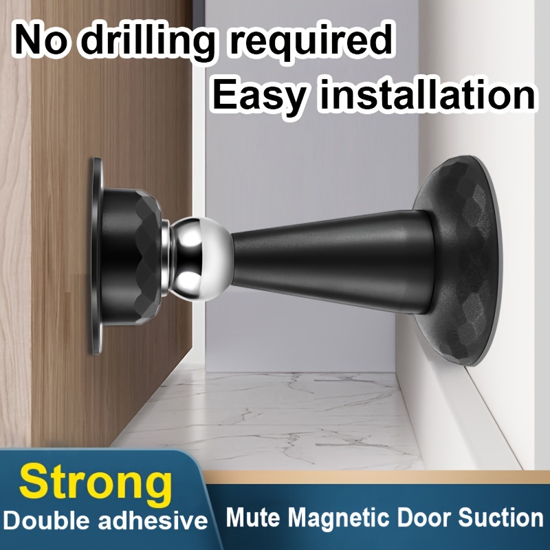 Tope de puerta magnético para montaje en el suelo, tope de puerta magnético  invisible, imanes para puerta, soporte de pared, con adhesivo 3M sin