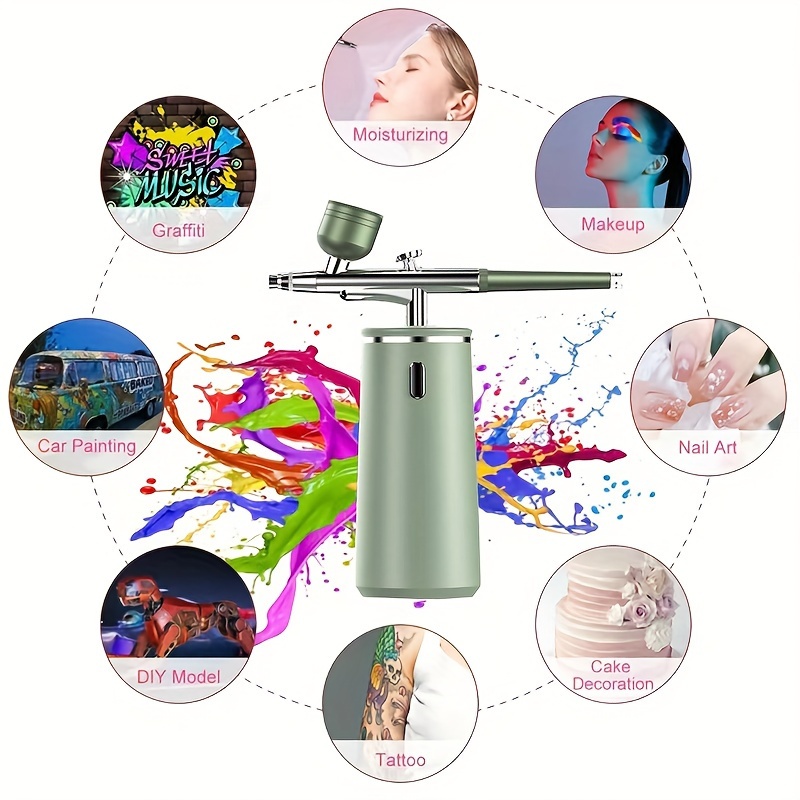3 Modes Airbrush Kit with Compressor, Rechargeable Airbrush Set with 0.3mm  Tip, 900 mAh Handheld Airbrush Gun for Nail Art, Makeup, Painting, Cake