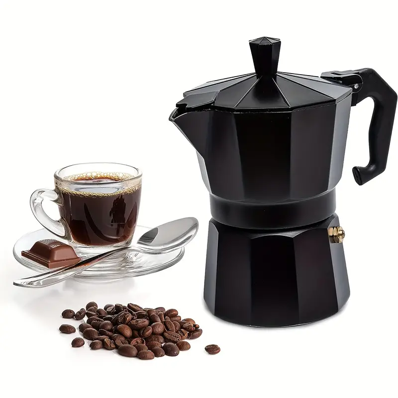 Classic Stovetop Espresso And Coffee Maker, Moka Pot For Italian And Cuban  Cafe Brewing, Greca Coffee Maker, Cafeteras,3/6/9 Espresso Cups, ( 1cup= )  Black - Temu United Arab Emirates