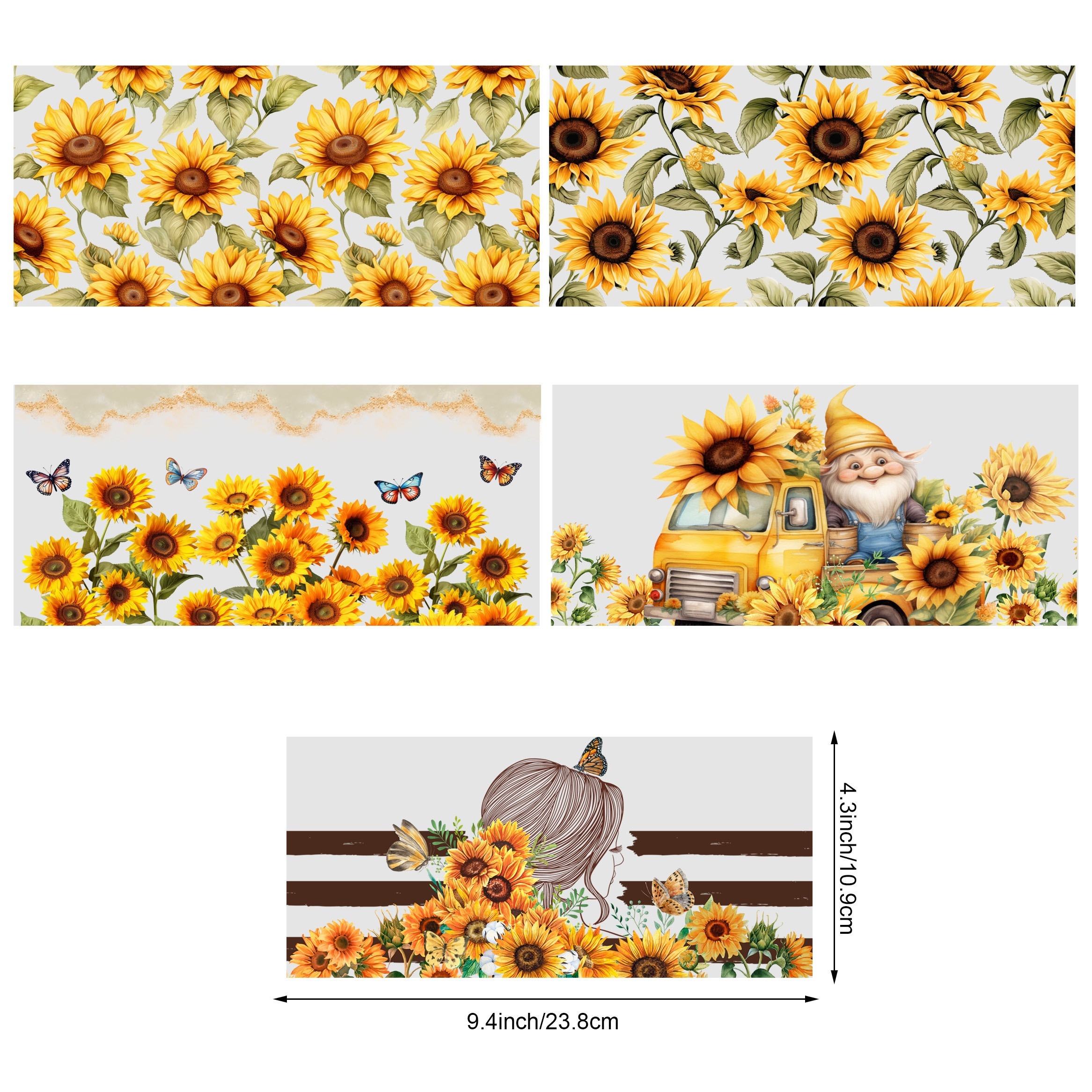 Sunflower Transfer Sticker Uv Dtf Cup Wrap For Libbey Glass - Temu