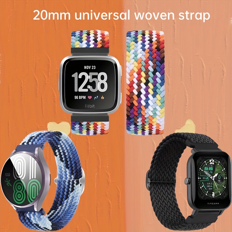 2 Pack Nylon Bands for Amazfit GTS,GTS2,GTS 2e,GTS 2 mini, 20mm Quick  Release Soft Breathable Sport Replacement Watch Strap for Amazfit Bip U