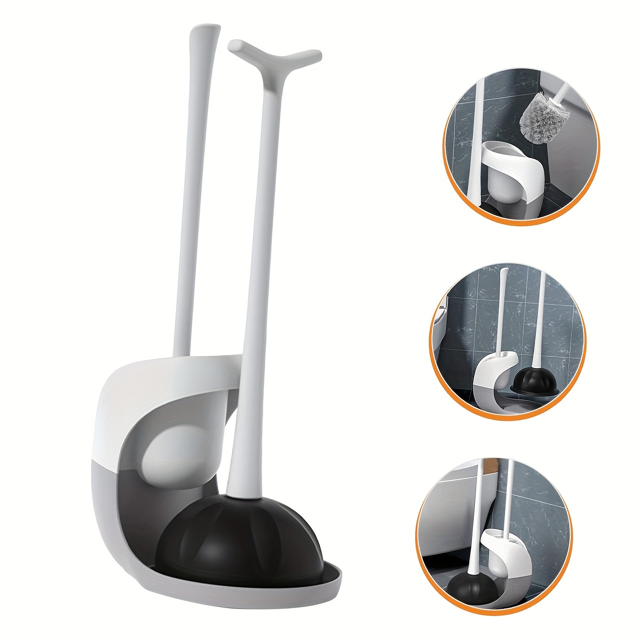2-in-1 Toilet Plunger And Toilet Brush With Holder Set, Heavy Duty Toilet  Bowl Cleaning Dredging Tool, Bathroom Cleaning Brush, No Dead Corner, Sink  Drain Dredging Plunger, Cleaning Supplies, Cleaning Tool, Back To