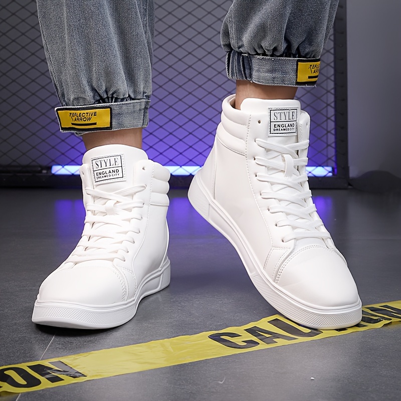 men shoes high top white canvas shoe spring men sneakers Temu