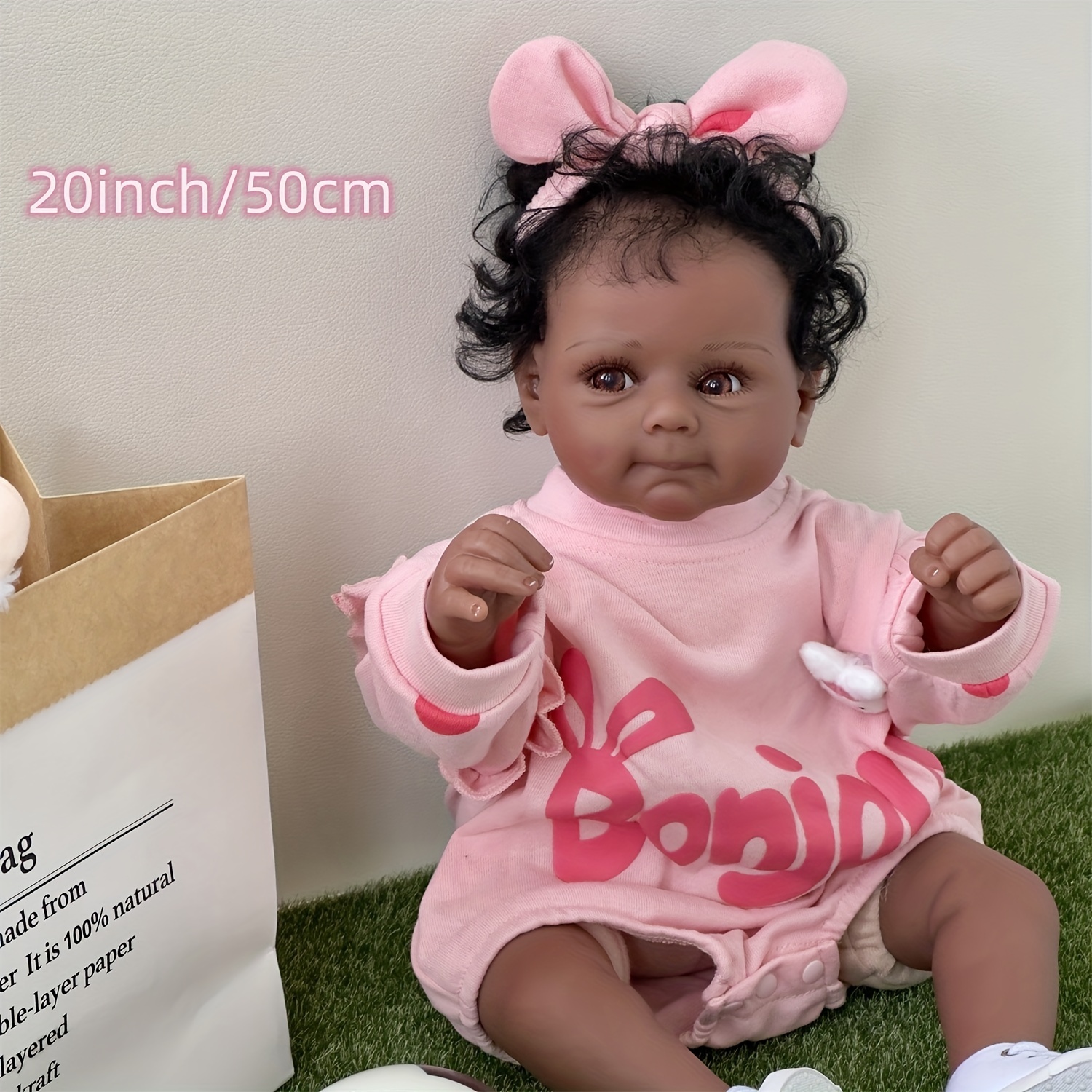 Reborn Real Life Baby Dolls Black Girl 24inch Soft Silicone Realistic  Weighted Dark Brown Skin Newborn Reborn Toddler African American Baby Doll