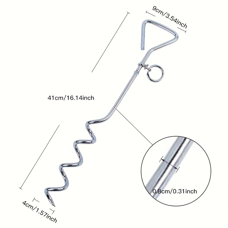 Heavy Duty Stainless Steel Tie Out Leash Stake