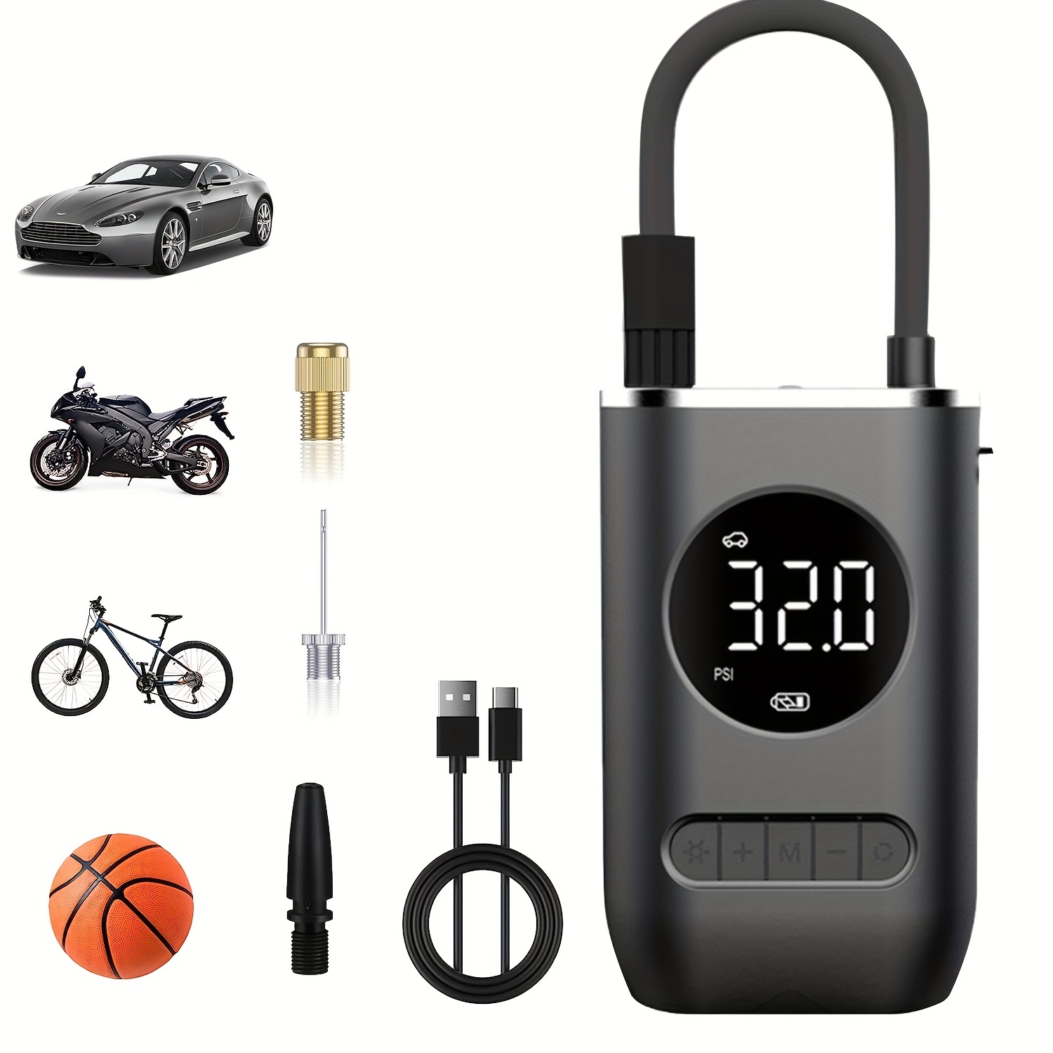 Xiaomi Bomba de Aire Portátil 1S, Compresor de Batería Digital Portátil con  Sensor de Presión para Scooters, Motocicletas, Bicicletas, Automóviles,  Pelotas : : Deportes y aire libre