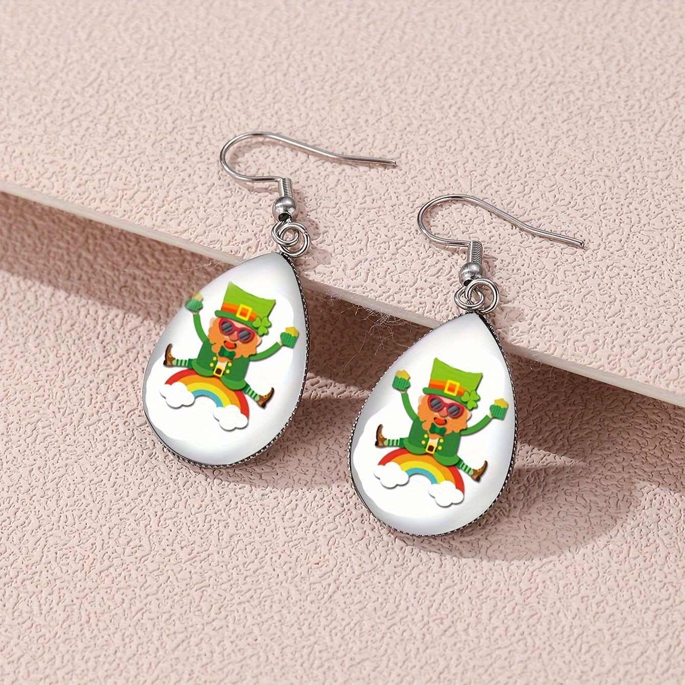 St. Patrick's Day Water Drop Earrings