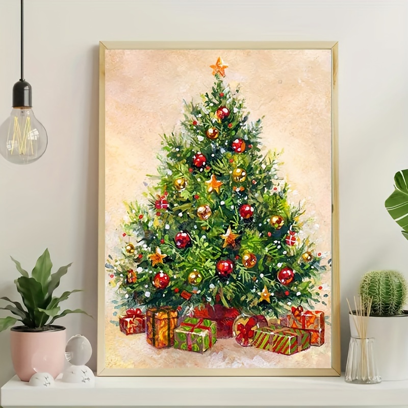 1 Set of DIY Diamond Painting Christmas Pendant Christmas Tree