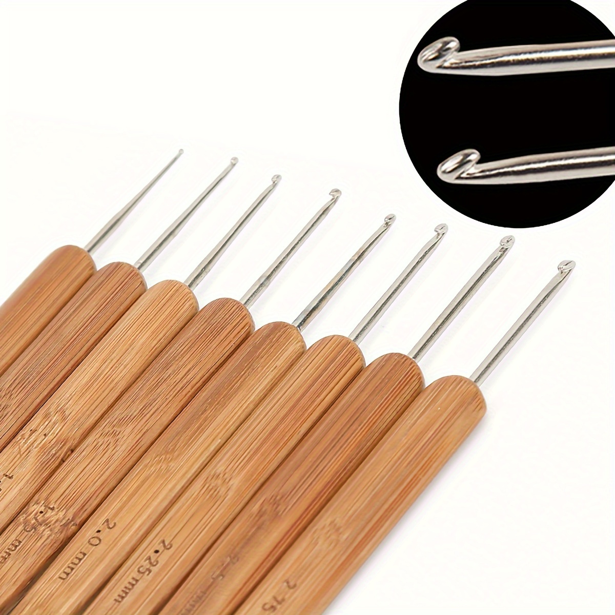 Bamboo Handle Crochet Hook Knit Craft Knitting Needle Weave - Temu