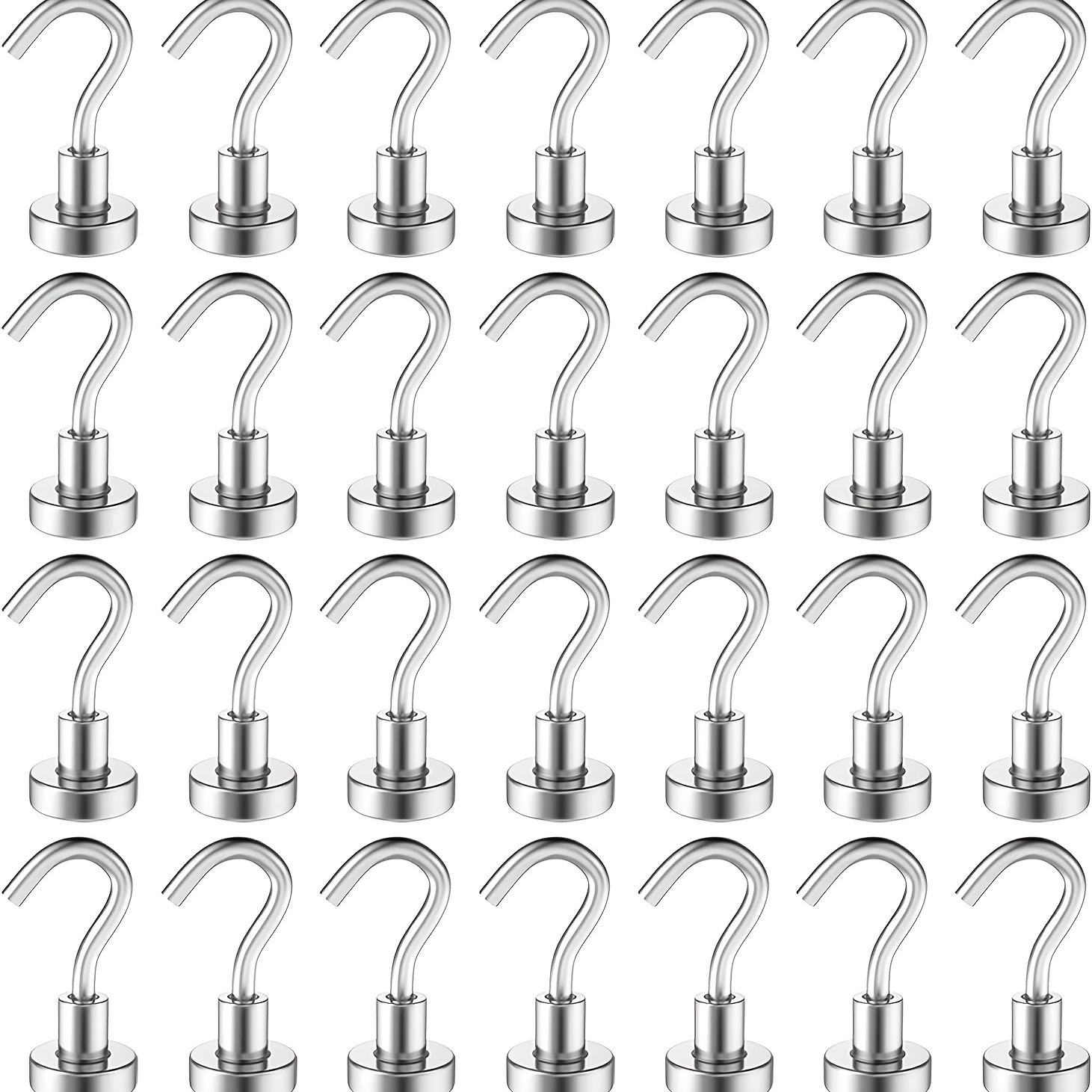 28pcs Heavy Duty Magnetic Hooks, 25 Lbs Rare Earth Neodymium Magnet Hooks  For Hanging Kitchen, Office, Garage, Grill, Home, Wall Hooks, Heavy Duty Mag