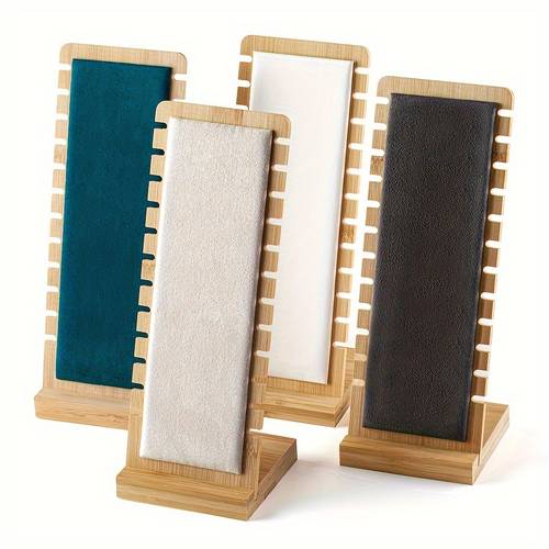 the 1pc bamboo leather soft mat multiple necklace display stand necklace bracelets chains organizer holder for home