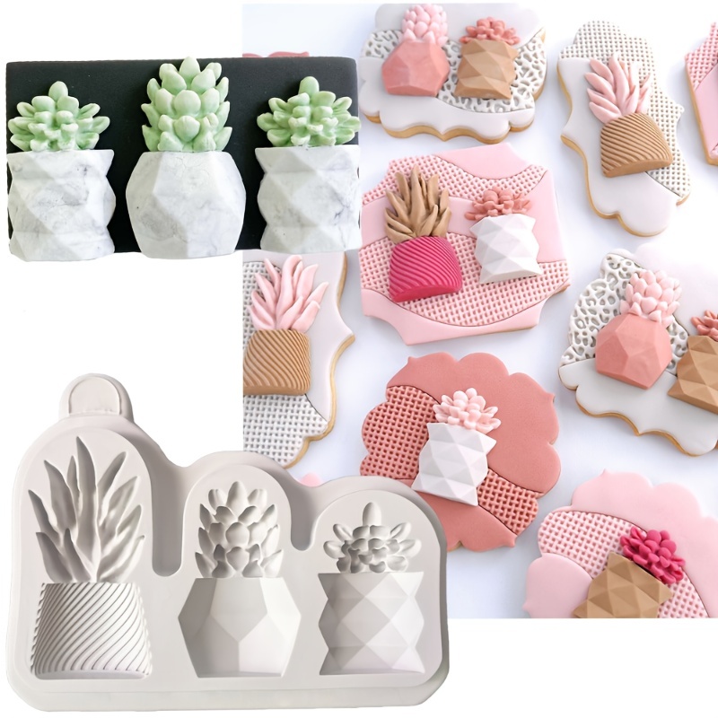 Succulent Potting Soap Mould Sugarcraft Silicone Cookie Mold Chocolate Molds