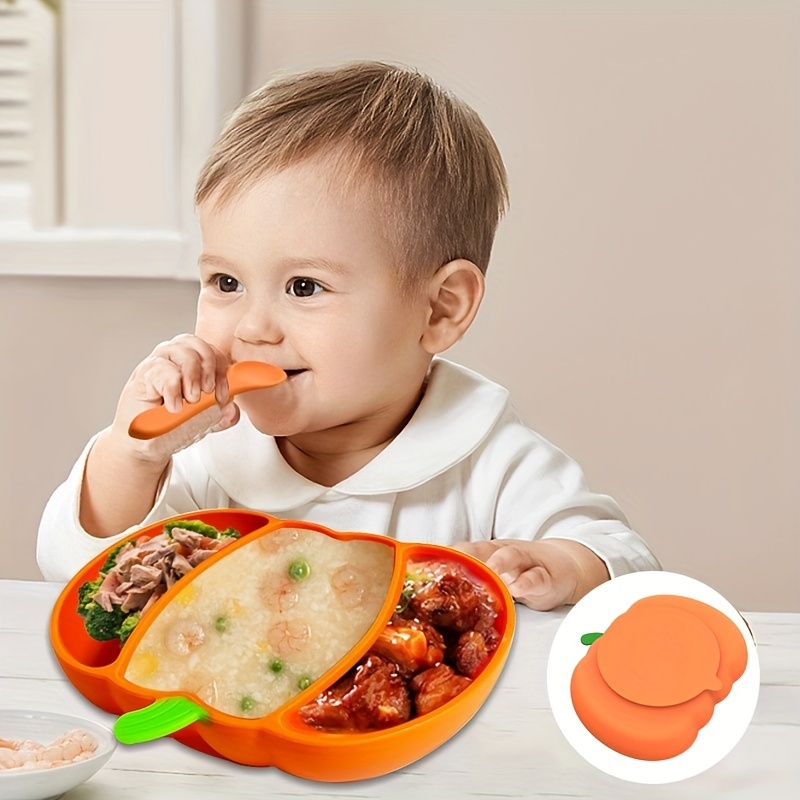 Assiette Ventouse pour bébé - Assiette divisée pour l'alimentation des  Tout-Petits avec 4 Compartiments