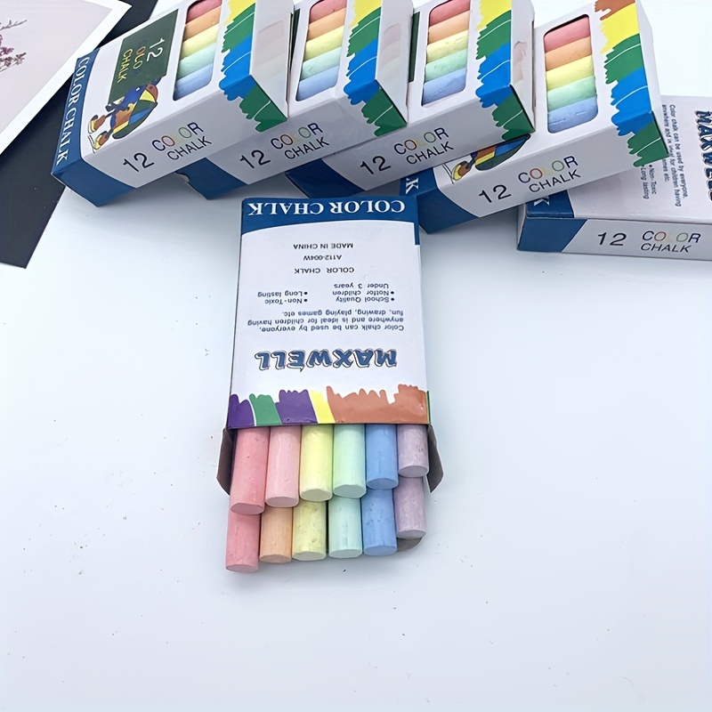 12pcs dust-free chalk, multi-color chalk for chalkboard chalk suitable for  children's drawing writing 