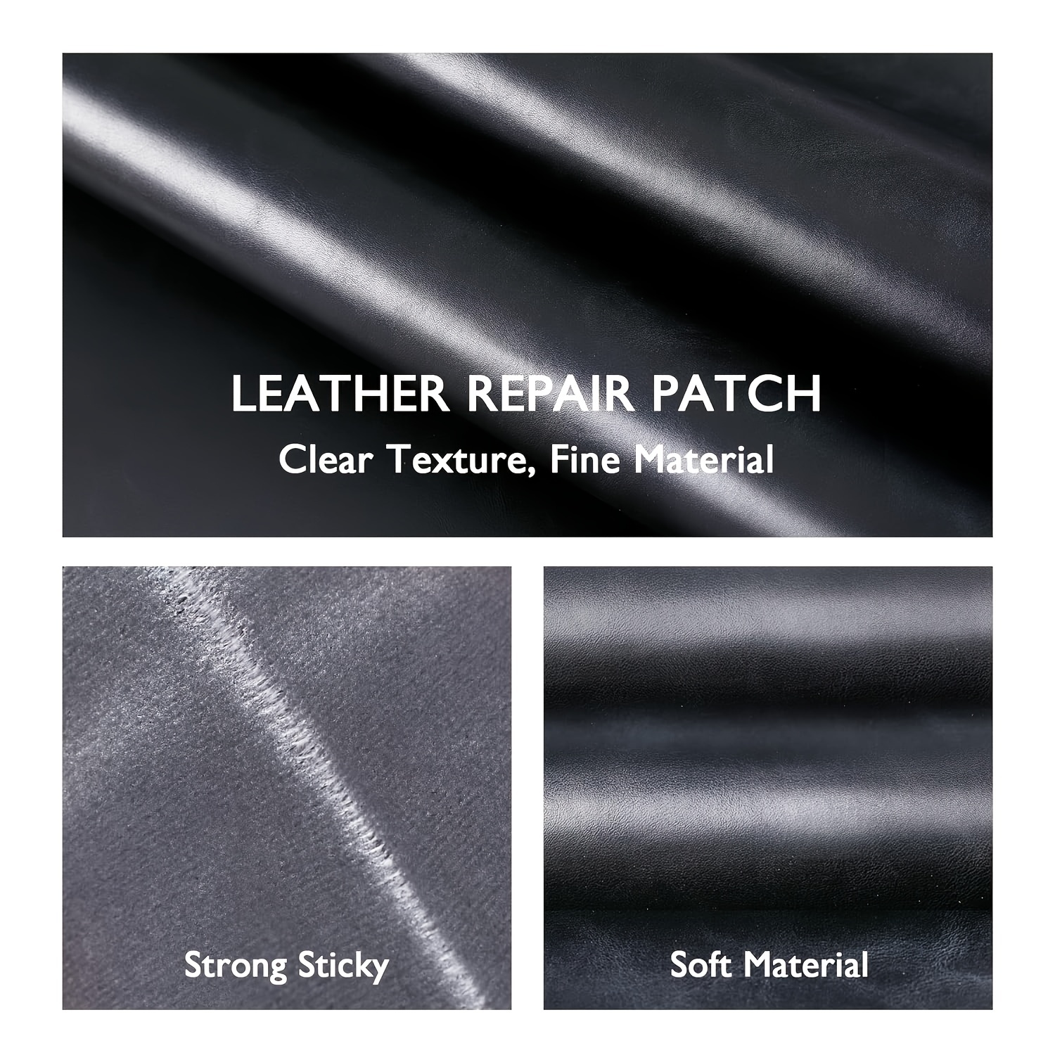 Black Self Adhesive Leather Repair Tape For Sofa Car Seats