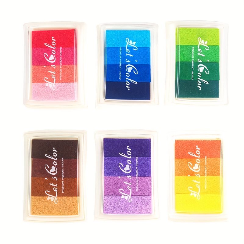 6 color Craft Ink Pad Non toxic Ink Pads For Fingerprint Ink - Temu