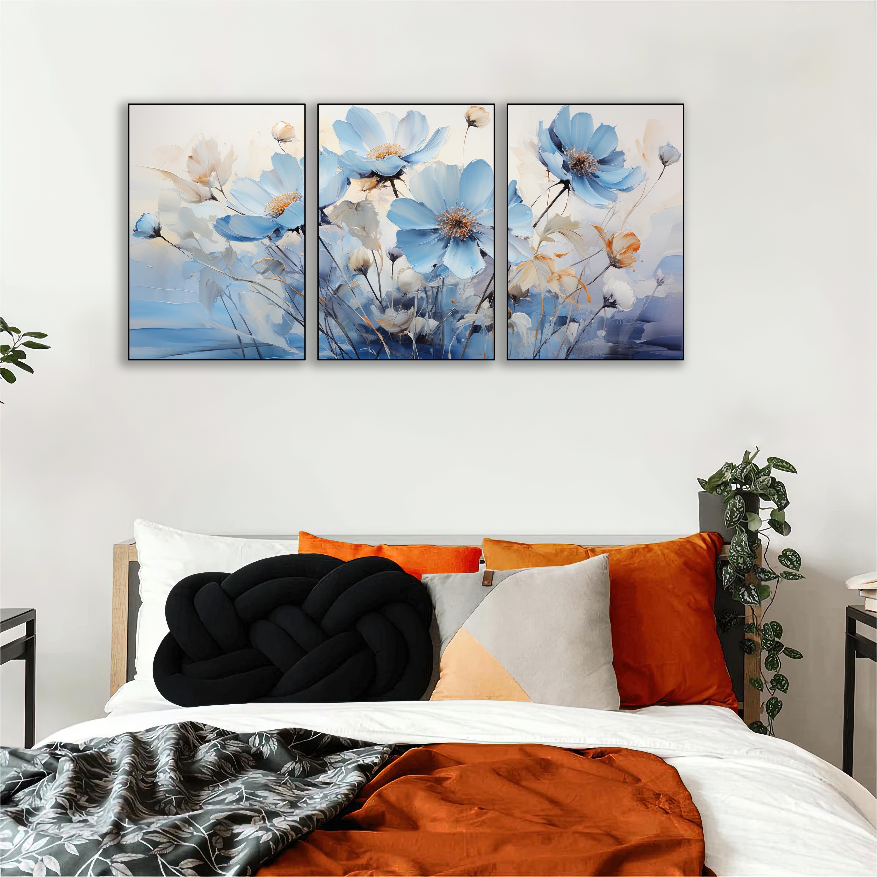 3 Unids/set Art Canvas Print Posters Flores Y Mujer Lienzo - Temu