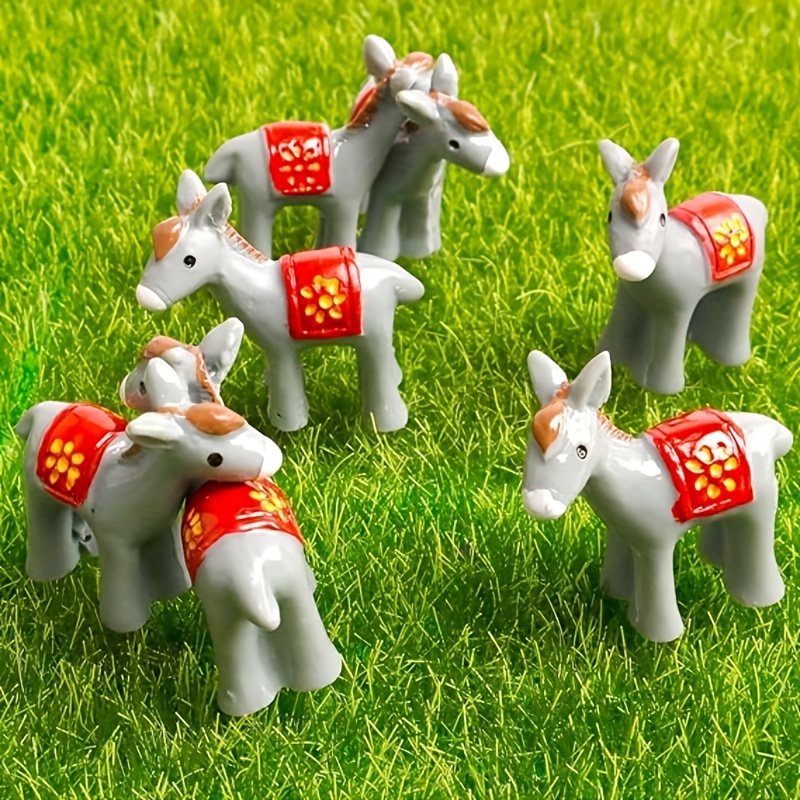 30 mini figurines en résine Donkey pour jardin de fées et paysage de mousse  à faire soi-même - Micro paysage Donkey miniatures