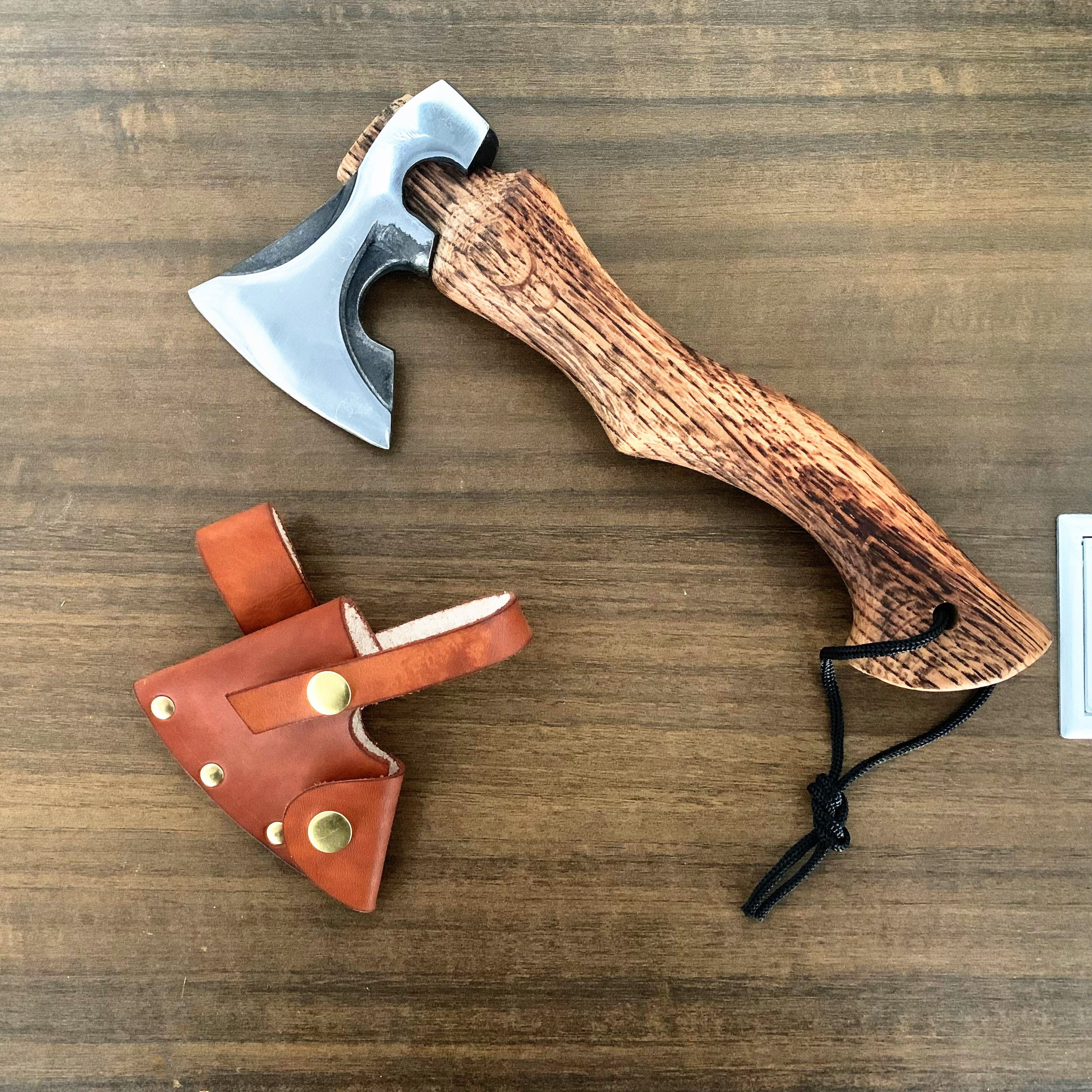 Manganese Steel Forged High Hardness Axe, Durable Outdoor Small Axe With  Sheath, Curved Anti-slip And Shockproof Axe For Hiking And Camping