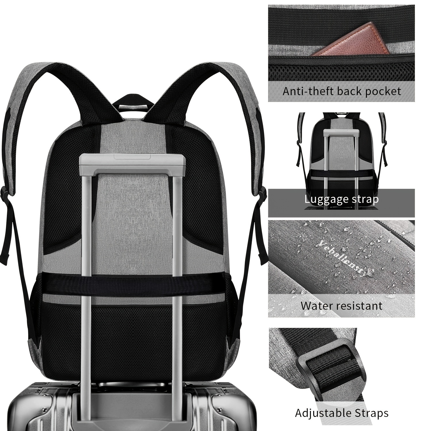 Laptop Backpack School Computer Backpack With USB Charging Port