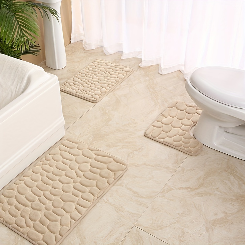 Alfombras de baño beige mejoradas, refresca tu baño con la alfombra de baño  de microfibra absorbente Color G, antideslizante, suave, lavable, de