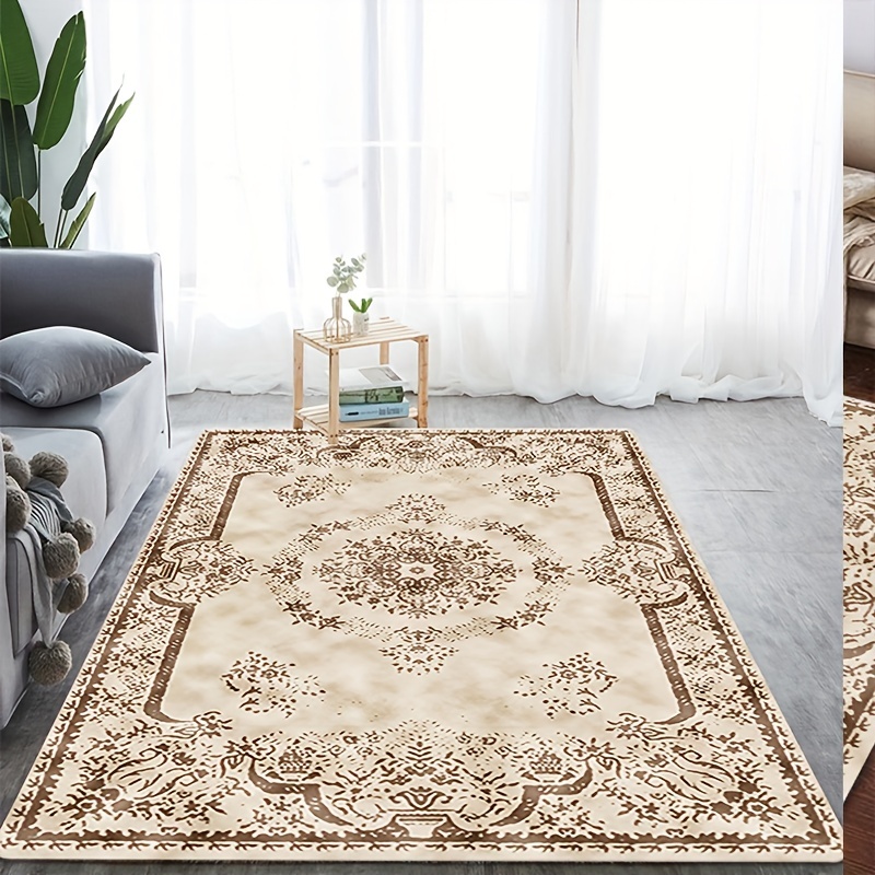 Popular Bohemian Vintage Print Sponge Carpet, Short Plush Quick