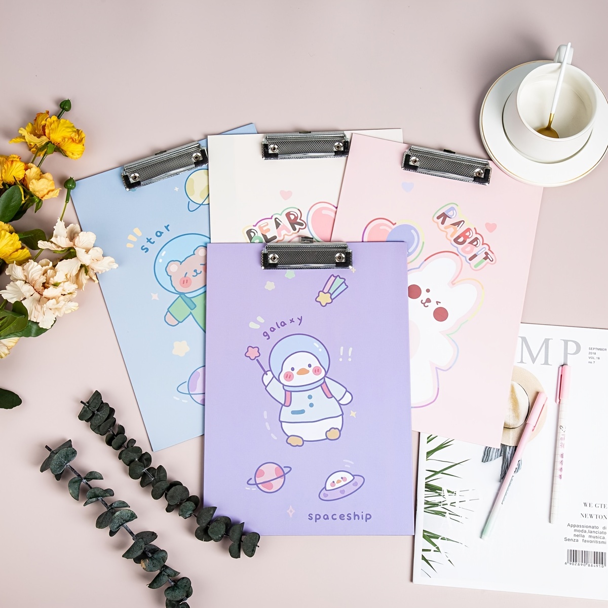 1pc High Quality Paper Double Sided Cartoon Bear Folder File Organizer