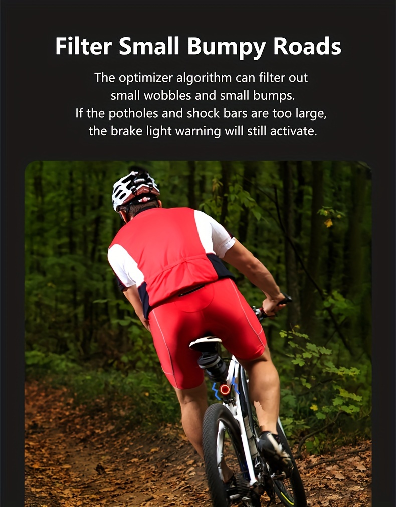 TWOOC Smart Bike Rear Light, Auto Start Stop Brake Sensing LED Charging Cycling Smart Bicycle Taillight