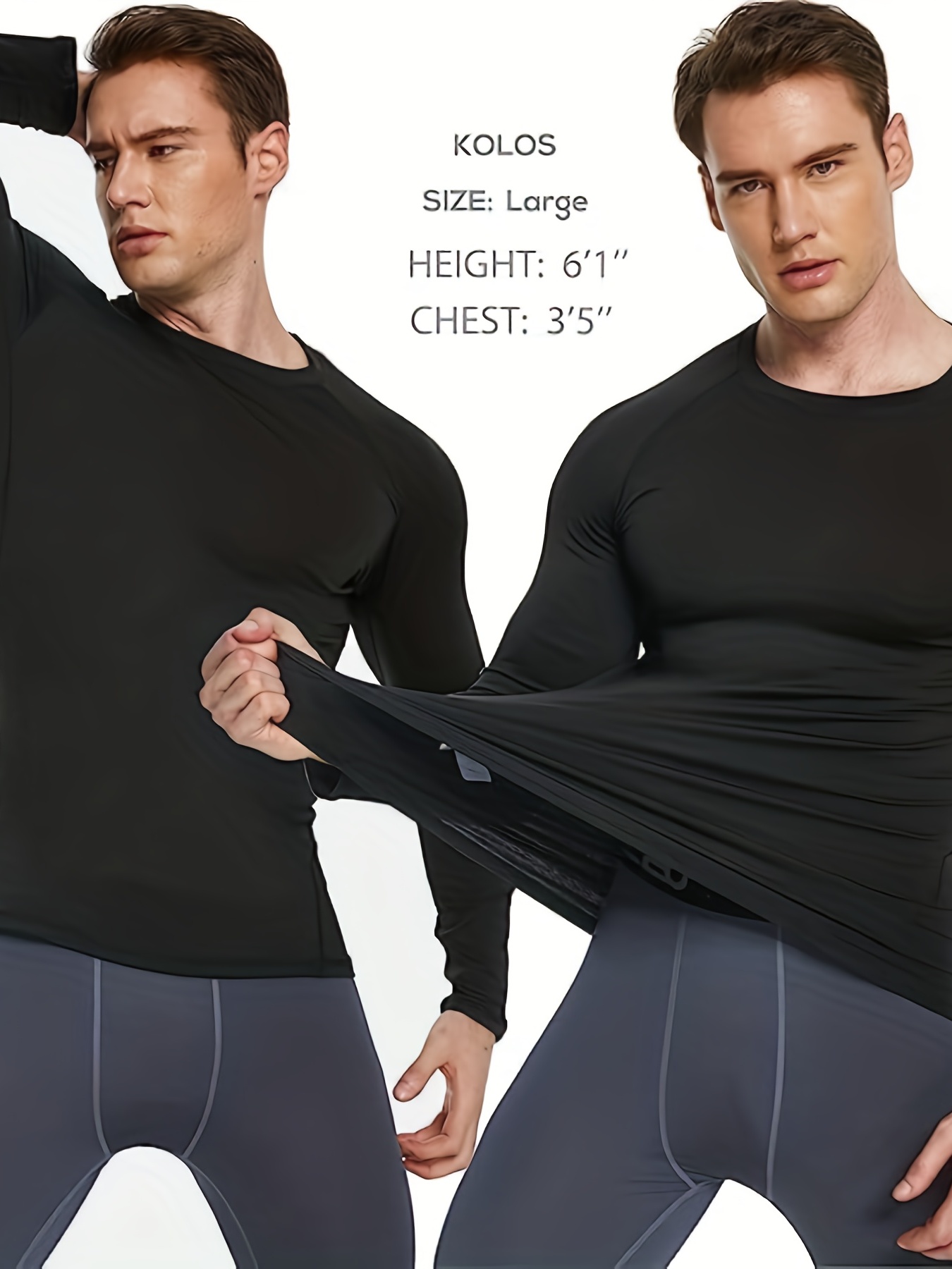  3 Pack:Mens Thermal Underwear Base Layer Fleece Lined