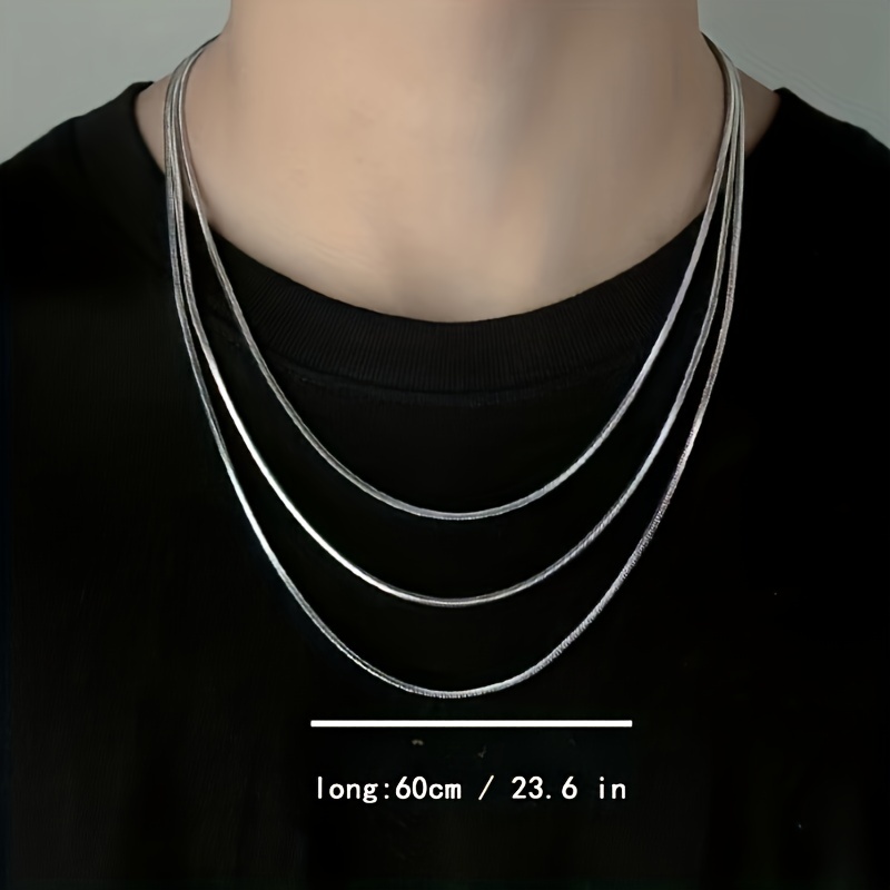 Threaded Snake Bone Chain Necklace, Male Neck Chain, Cool And Handsome  Stainless Steel Jewelry - Temu United Arab Emirates