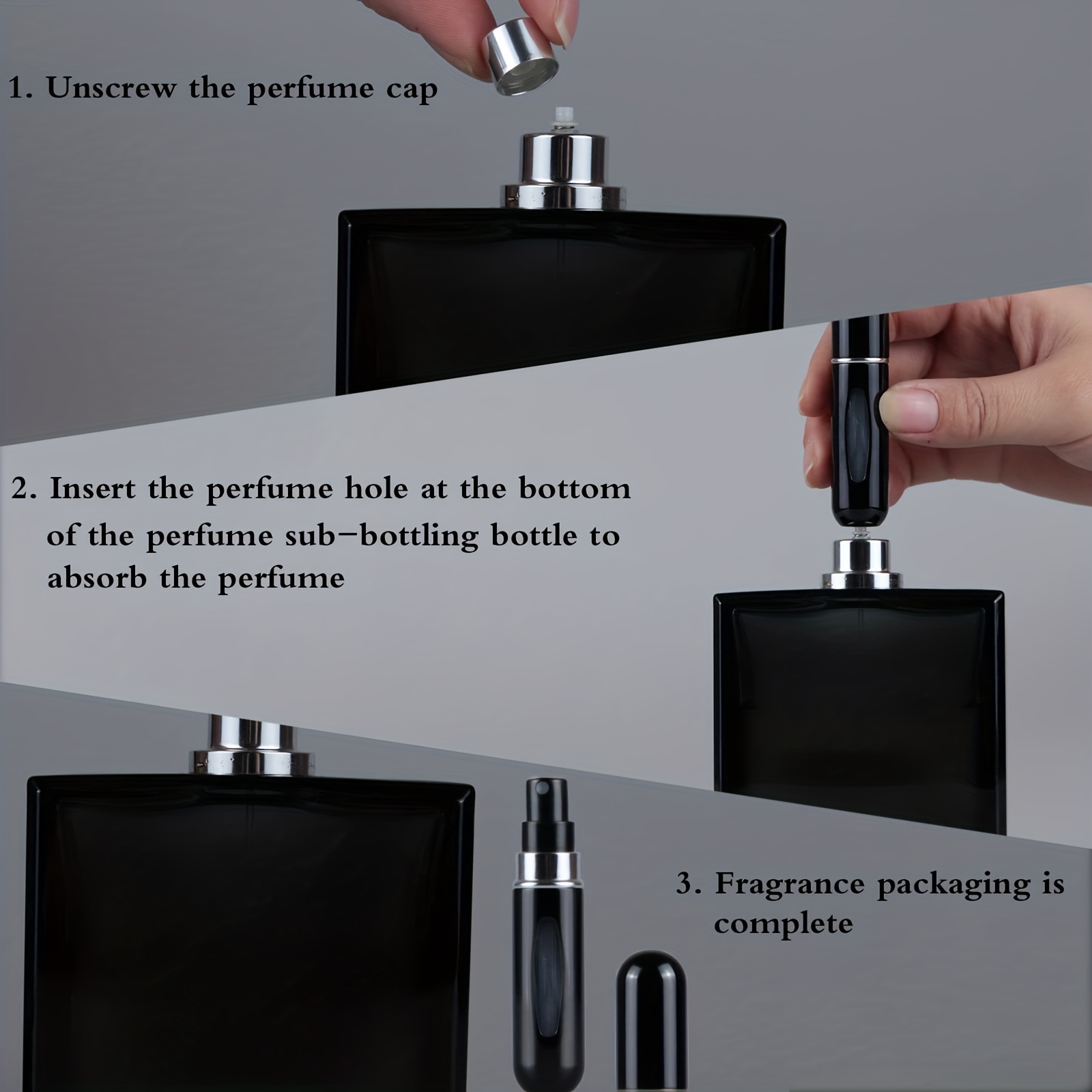 Refillable Perfume Atomizer Spray Bottle Empty Portable Mini Makeup Sample  Container For Travel & On-the-go - Temu