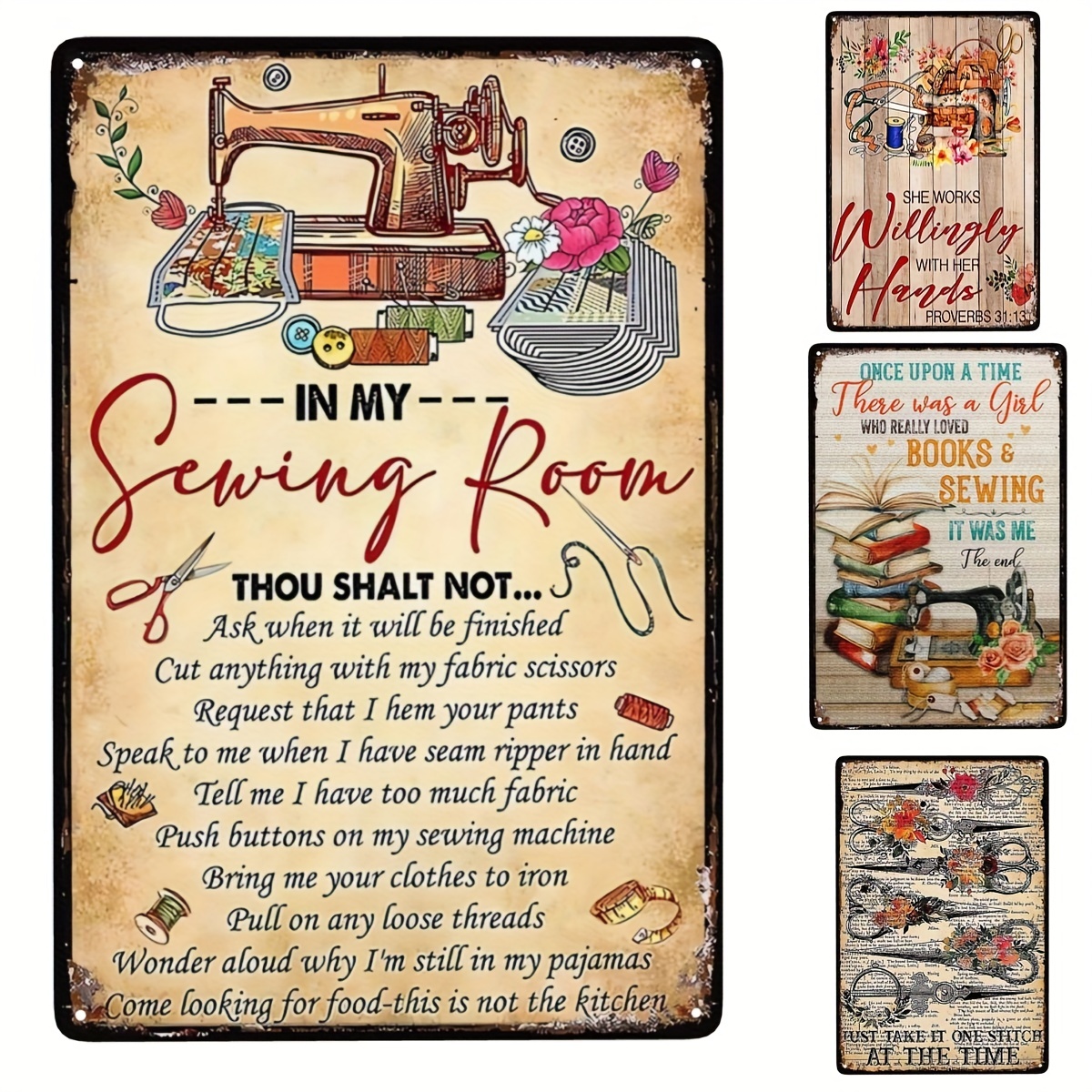 Funny Metal Tin Sign, In My Sewing Room Thou Shalt Not Sewing, Gifts For  Sewing Lovers And Woman, For Home Sewing Room Art Wall Decor, - Temu Czech  Republic