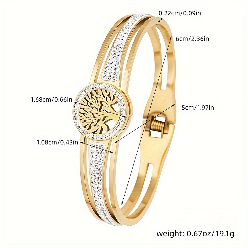 Stainless Steel Life Tree Bracelet Bangle for Men