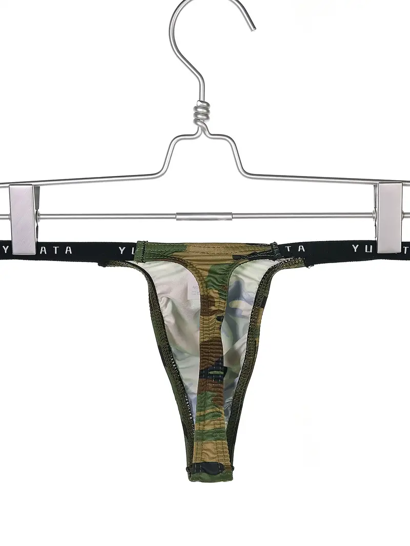 Cathalem Get Today Delivery Items Men Printed Breathable Camouflage Low  Waist Knitted T Bar Underwear Underpants Green Medium