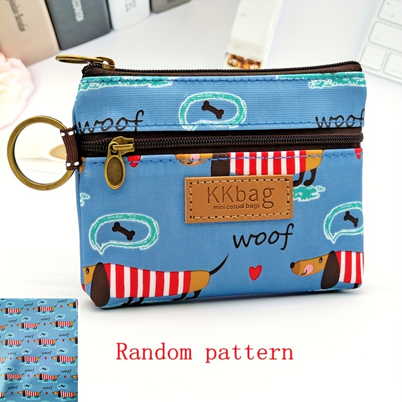 new Cute cartoon leather printed owl keychain ladies coin purse lipstick bag
