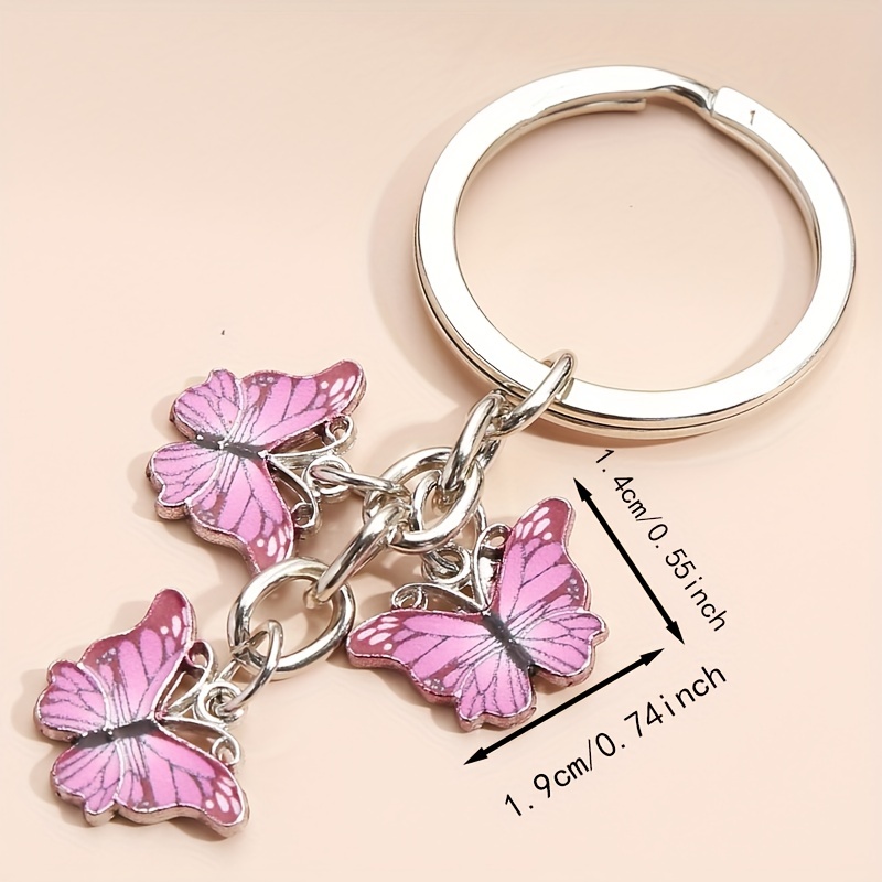 Gradient Butterfly Keychain Pendant for DIY Accessories