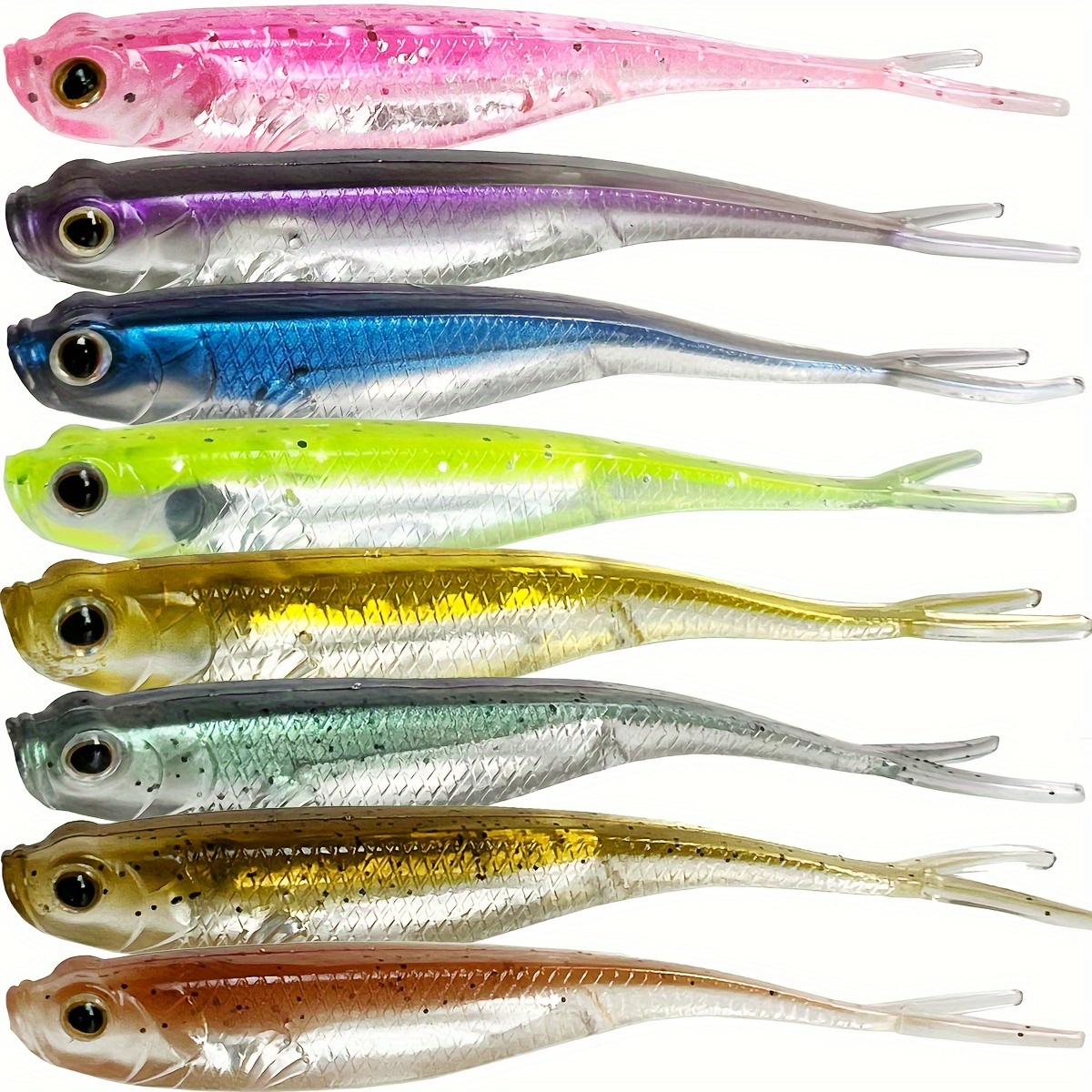 TRUSCEND Hand-Painted Soft Fishing Lures, Paddle Tail Swimbaits, Fishing  Lures for Bass Trout Crappie Walleye, Durable Plastic Bait for Bass  Fishing
